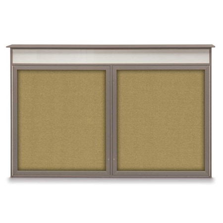 United Visual Products Open Faced Traditional Corkboard, 96x48" UV647A-BRONZE-APRICOT